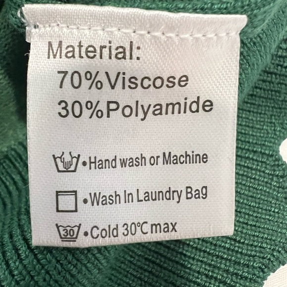 Grecelle (Grecelle) Green Scalloped Trim Cardigan Size XL Cropped Knit Sweater - Picture 5 of 7